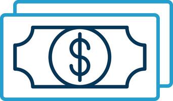 Money Line Blue Two Color Icon vector