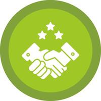 Partnership Handshake Glyph Multi Circle Icon vector