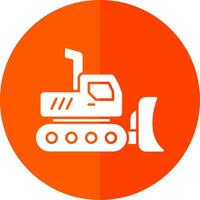 Excavator Glyph Red Circle Icon vector