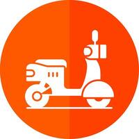 Scooter Glyph Red Circle Icon vector