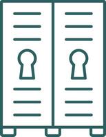 Lockers Line Gradient Round Corner Icon vector