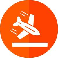 Plane Glyph Red Circle Icon vector