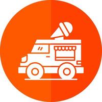 Icecream Van Glyph Red Circle Icon vector