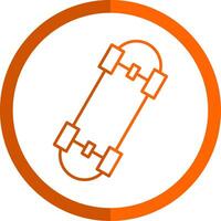 Skates Line Orange Circle Icon vector