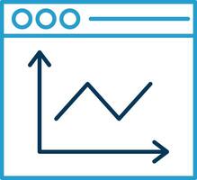 Line Chart Line Blue Two Color Icon vector