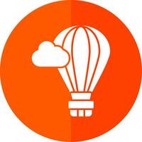 Hot Air Balloon Glyph Red Circle Icon vector