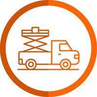 Lifter Line Orange Circle Icon vector