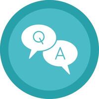 Question And Answer Glyph Multi Circle Icon vector