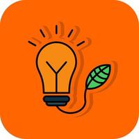 Eco Light Filled Orange background Icon vector