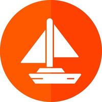 Small Yacht Glyph Red Circle Icon vector