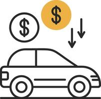 Car Loan Skined Filled Icon vector