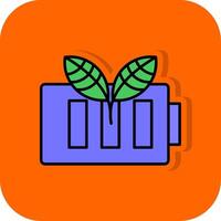 Eco Battery Filled Orange background Icon vector