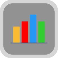 Chart Flat Round Corner Icon vector