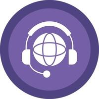 Worldwide Support Glyph Multi Circle Icon vector