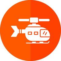 helicóptero glifo rojo circulo icono vector