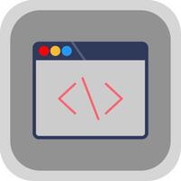 Develope Flat Round Corner Icon vector
