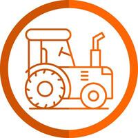 Tractor Line Orange Circle Icon vector