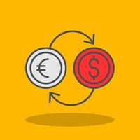 Exchange Filled Shadow Icon vector