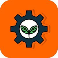 ecología lleno naranja antecedentes icono vector