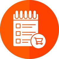 Shopping List Glyph Red Circle Icon vector