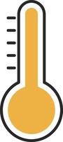 temperatura desollado lleno icono vector