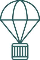 Parachute Line Gradient Round Corner Icon vector