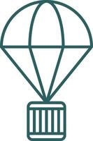 Parachute Line Gradient Round Corner Icon vector