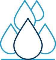 Water Drops Line Blue Two Color Icon vector