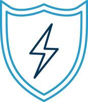 Shield Line Blue Two Color Icon vector