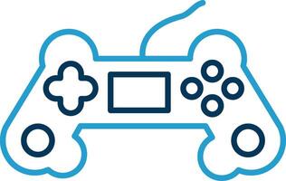Game Controller Line Blue Two Color Icon vector