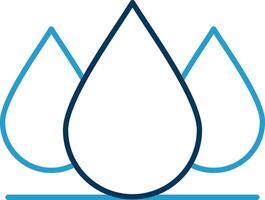 Water Drop Line Blue Two Color Icon vector