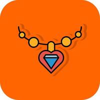 Necklace Filled Orange background Icon vector