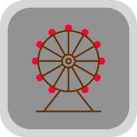 Ferris Wheel Flat Round Corner Icon vector