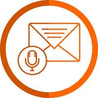 Audio Message Line Orange Circle Icon vector