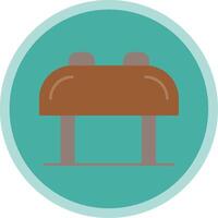 Pommel Horse Flat Multi Circle Icon vector