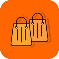 Shopping Bag Filled Orange background Icon vector