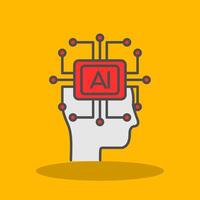 Artificial Intelligence Filled Shadow Icon vector