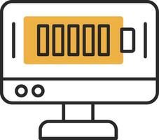 Battery Skined Filled Icon vector