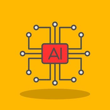 Artificial Intelligence Filled Shadow Icon vector