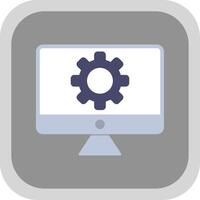 System Flat Round Corner Icon vector