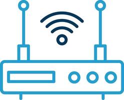 Modem Line Blue Two Color Icon vector