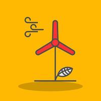 Wind Energy Filled Shadow Icon vector