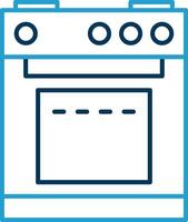 Electric Stove Line Blue Two Color Icon vector