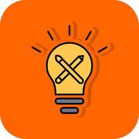 Design Thinking Filled Orange background Icon vector