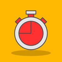 Stopwatch Filled Shadow Icon vector