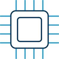 Cpu Line Blue Two Color Icon vector