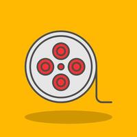 Film Reel Filled Shadow Icon vector