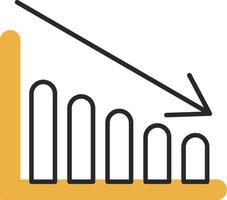 Chart Skined Filled Icon vector