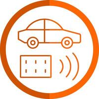 Remote Vehicle Line Orange Circle Icon vector