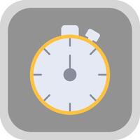 Stopwatch Flat Round Corner Icon vector